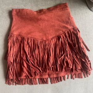 Suede Fringe Skirt - New with tag - size S